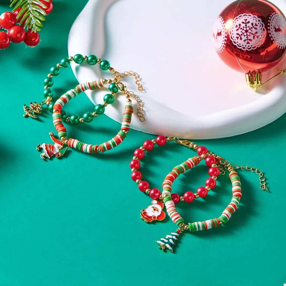 Christmas Beaded Charm Bracelet - Trendsi - Flyclothing LLC