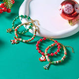 Christmas Beaded Charm Bracelet - Trendsi - Flyclothing LLC