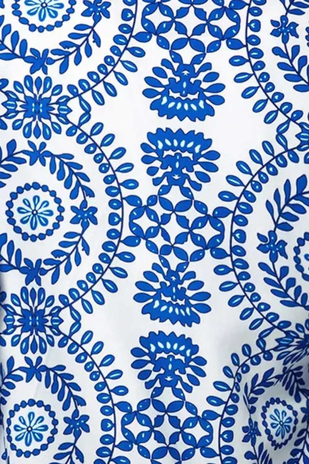 Printed Notched Long Sleeve Blouse - Trendsi - Flyclothing LLC