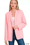 Zenana Woven Long Sleeve Blazer With Lining - Trendsi - Flyclothing LLC