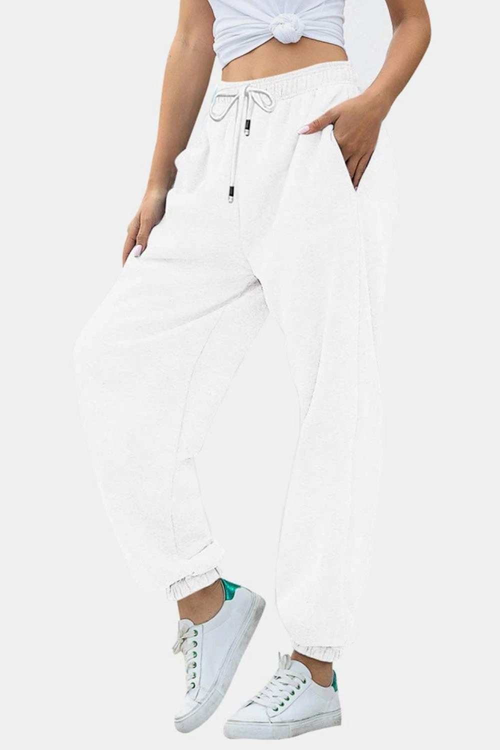 Elastic Waist Joggers with Pockets - Trendsi - Flyclothing LLC
