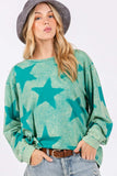 SAGE + FIG Mineral Wash Star Pattern T-Shirt - Trendsi - Flyclothing LLC