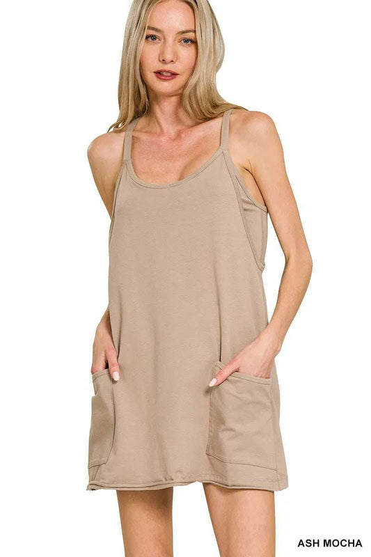 Zenana Cami Mini Dress with Built-in Romper Liner - Trendsi - Flyclothing LLC