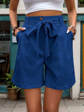Tied High Waist Shorts with Pockets - Trendsi - Flyclothing LLC