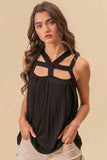 BiBi Rayon Span Jersey Cut Out with Straps Detailed - Trendsi - Flyclothing LLC