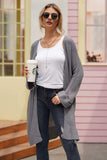 Open Front Long Sleeve Cardigan - Trendsi - Flyclothing LLC