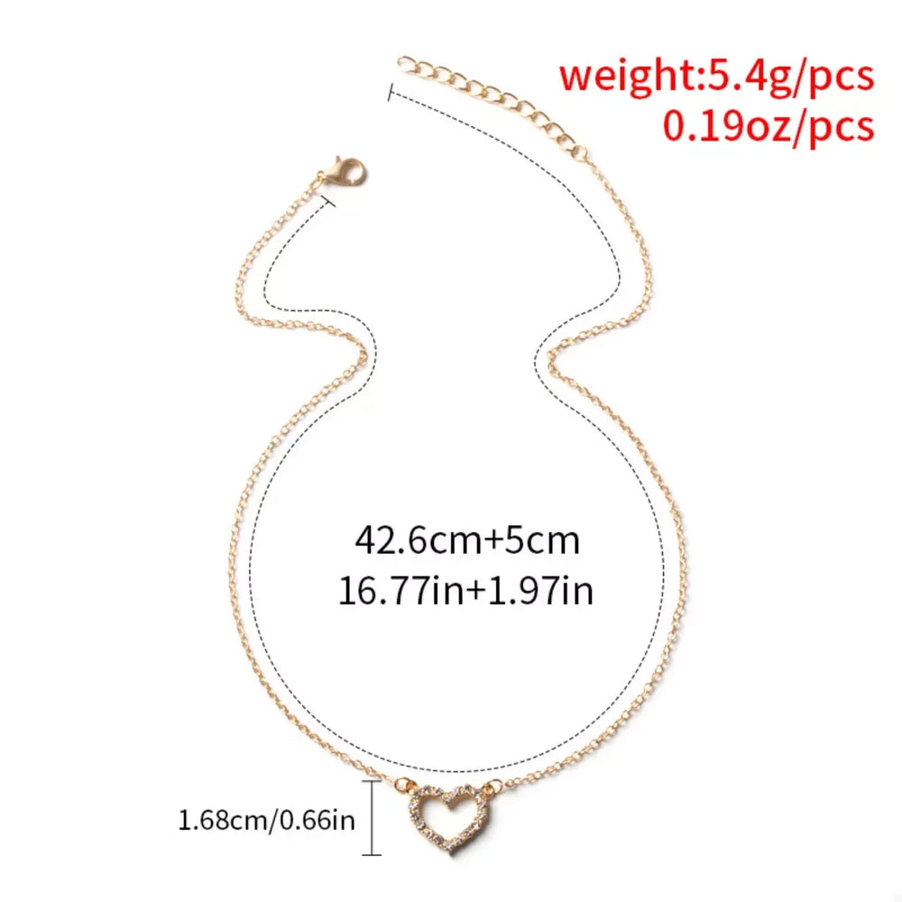 18K Gold-Plated Heart Necklace - Trendsi - Flyclothing LLC