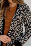 Pocketed Leopard Open Front Cover Up - Trendsi - Flyclothing LLC