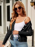 Button Up Long Sleeve Cardigan - Trendsi - Flyclothing LLC