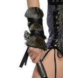 Roma Costume Pair of Faux Fur Gauntlets with Tie - Roma Costume - Flyclothing LLC