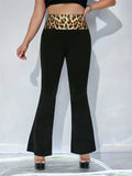 Leopard High Waist Flare Pants - Trendsi - Flyclothing LLC