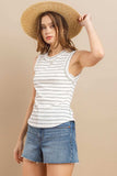 Ces Femme Striped Round Neck Tank - Trendsi - Flyclothing LLC