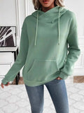 Drawstring Long Sleeve Hoodie with Kangaroo Pocket - Trendsi - Flyclothing LLC