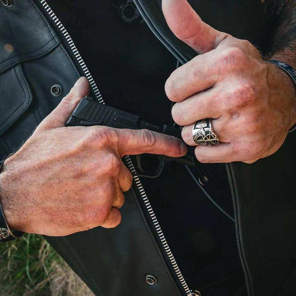 Lowcut - Mens Short Leather Club Vest - Unik Just for Bikers - Flyclothing LLC