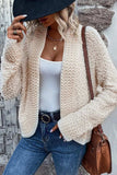 Solid Color Open Front Cardigan - Trendsi - Flyclothing LLC