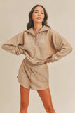 MABLE Corduroy Half Zip Top and Shorts Set - Trendsi - Flyclothing LLC