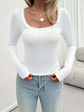 Lace Detail Scoop Neck Long Sleeve T-Shirt - Trendsi - Flyclothing LLC