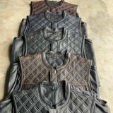 Blue DIamond - Mens Premium Leather Vest - Unik Just for Bikers - Flyclothing LLC