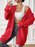 Open Front Drop Shoulder Cardigan - Trendsi - Flyclothing LLC