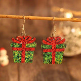 Sequin Gift Box PU Leather Earrings - Trendsi - Flyclothing LLC