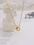18K Gold-Plated Titanium Steel Hoop Pendant Necklace - Trendsi - Flyclothing LLC