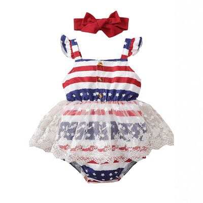 Lace Detail Square Neck Bodysuit with Headband - Trendsi - Flyclothing LLC