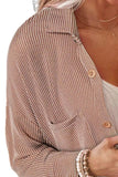 Striped Collared Neck Long Sleeve Shirt - Trendsi - Flyclothing LLC