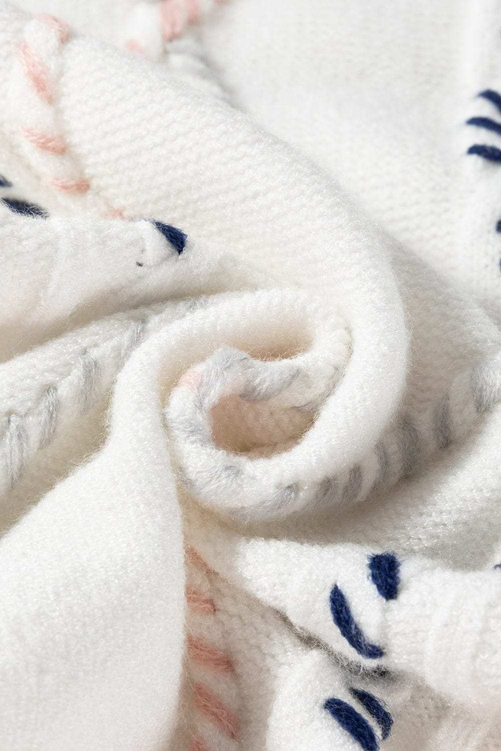 Cable Knit Round Neck Half Sleeve Sweater - Trendsi - Flyclothing LLC