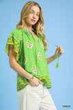 Umgee Boho Bloom Border Top - Trendsi - Flyclothing LLC