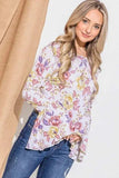 And The Why Floral Printed Bell Sleeve Casual Top - Trendsi - Flyclothing LLC
