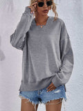 Dropped Shoulder Slit Hoodie - Trendsi - Flyclothing LLC