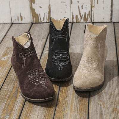 Block Heel Ankle Boots - Trendsi - Flyclothing LLC