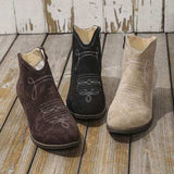 Block Heel Ankle Boots - Trendsi - Flyclothing LLC