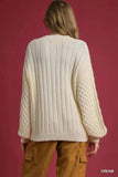 Umgee Cable Knit Pearl Button Cardigan - Trendsi - Flyclothing LLC