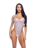 Roma Costume 6704 Holographic Fishnet High Cut Romper - Roma Costume - Flyclothing LLC