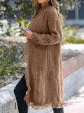 Fringe Open Front Long Sleeve Cardigan - Trendsi - Flyclothing LLC