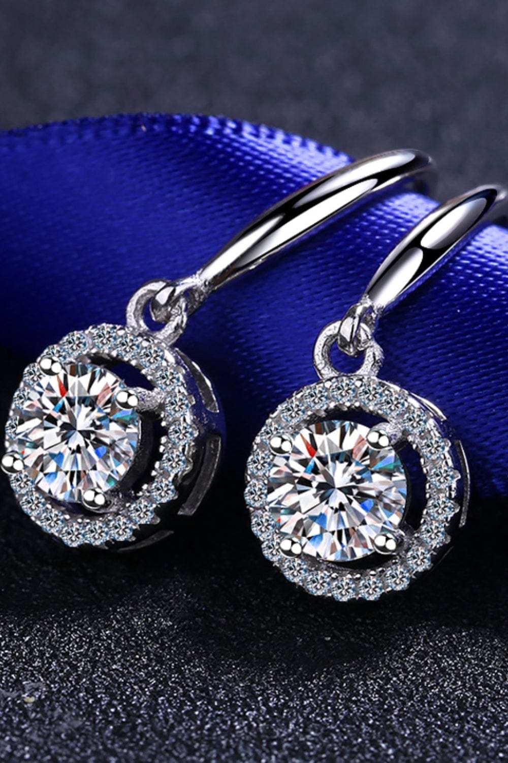 1 Carat Moissanite 925 Sterling Silver Drop Earrings - Trendsi - Flyclothing LLC