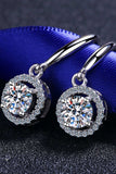 1 Carat Moissanite 925 Sterling Silver Drop Earrings - Trendsi - Flyclothing LLC