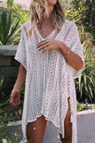 Cutout V-Neck Cover-Up with Tassel - Trendsi - Flyclothing LLC