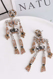 Skeleton Shape Glass Stone Dangle Earrings - Trendsi - Flyclothing LLC