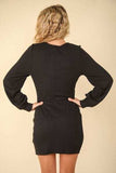 VERY J Ruched Detail Bodycon Mini Dress - Trendsi - Flyclothing LLC