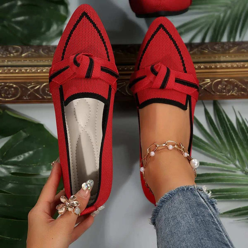 Point Toe Mesh Flat Slip-Ons - Trendsi - Flyclothing LLC