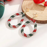 Christmas Rhinestone Teardrop Earrings - Trendsi - Flyclothing LLC
