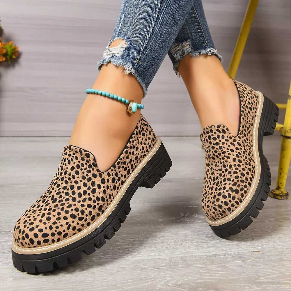 Leopard Print Chunky Loafers - Trendsi - Flyclothing LLC