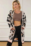 Leopard Open Front Long Sleeve Cardigan - Trendsi - Flyclothing LLC