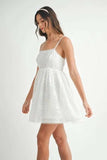 MABLE Eyelet Lace Babydoll Mini Cami Dress - Trendsi - Flyclothing LLC