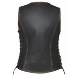 Ember - Ladies Red & Gold Paisley Liner Vest - Unik Just for Bikers - Flyclothing LLC