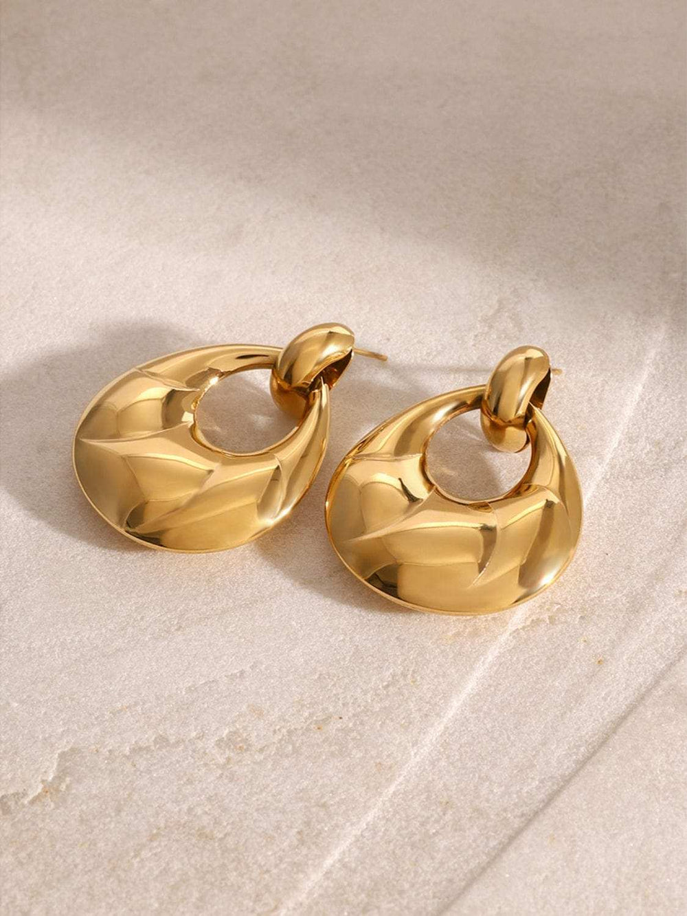 Stainless Steel Teardrop Shape Earrings - Trendsi - Flyclothing LLC