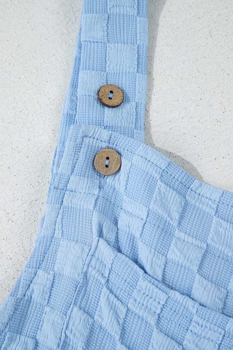 Checkered Pocketed Wide Leg Overalls - Trendsi - Flyclothing LLC