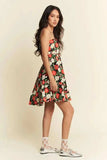 Davi & Dani Floral Scalloped Cutout Back Mini Dress - Trendsi - Flyclothing LLC